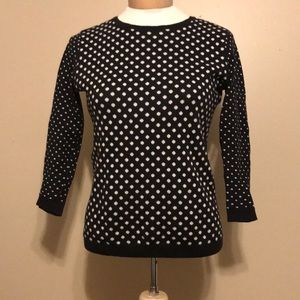 Loft sweater black(dark blue)and white polka dots